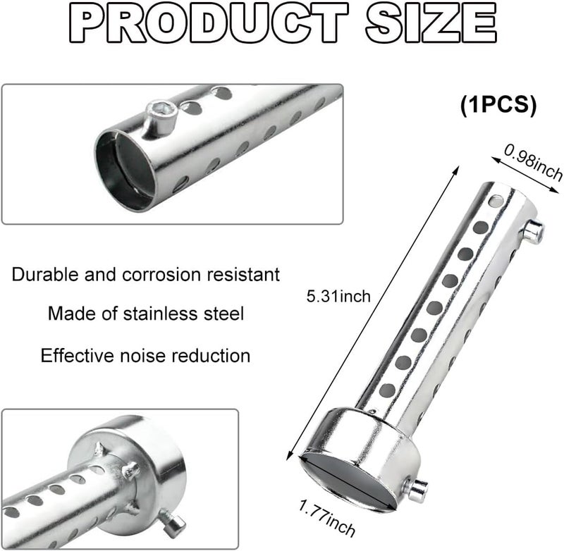 Wevdn Motorcycle Exhaust Silencer, Stainless Steel Motorcycle Exhaust Muffler Insert, Exhaust Muffler Assembly Turbo Sound Muffler for Motorbike, Universal Motorcycle Accessories (45mm) - Image 2